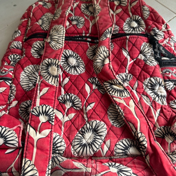 Vera Bradley Backpack With Matching Wallet Red and Black - Picture 11 of 15